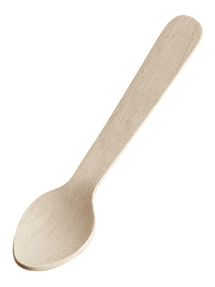 Cucharita De Madera Compostable 11cm X100 Unidades