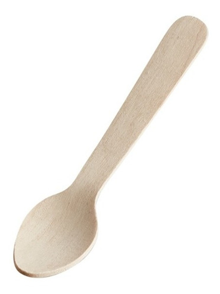 Cucharita De Madera Compostable 11cm X100 Unidades 1
