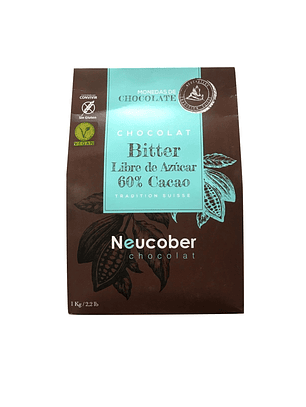 Chocolate Neucober Bitter 60% Cacao Sin Azúcar Sin Gluten 1 kg