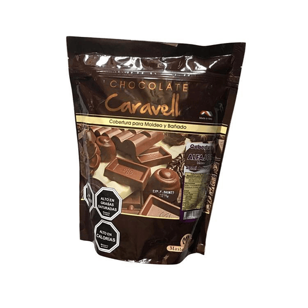Cobertura De Chocolate Caravella Alfajor Semi Amargo 1kg 1