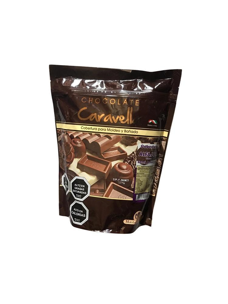 Cobertura De Chocolate Caravella Alfajor Semi Amargo 1kg 2