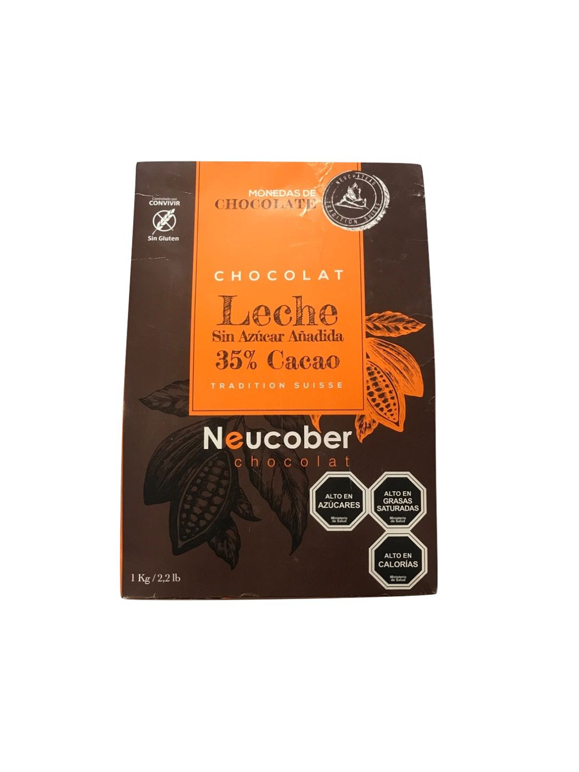 Chocolate Neucober Leche Sin Azúcar Añadida 35% Cacao 1