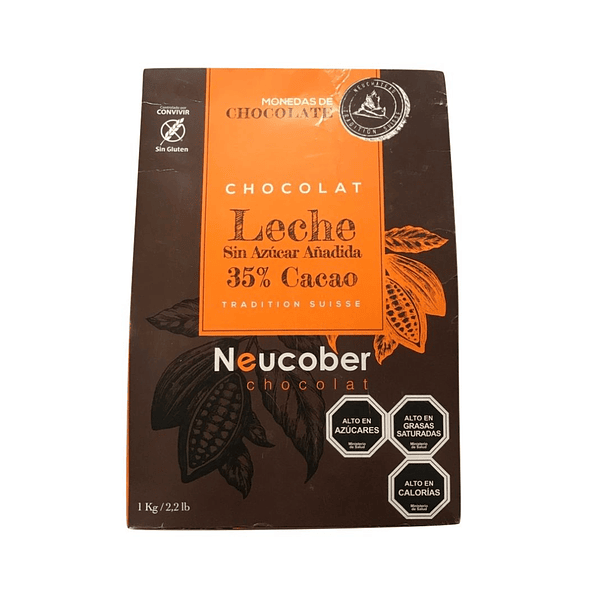 Chocolate Neucober Leche Sin Azúcar Añadida 35% Cacao 1
