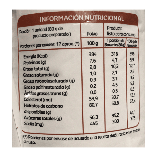 Mezcla Para Brownie Fácil Puratos 1 Kg 3