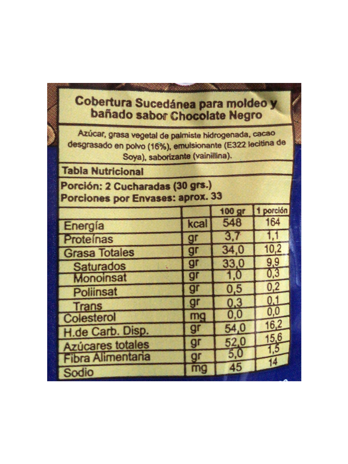 Cobertura De Chocolate Caravella Negro 1 kg 4