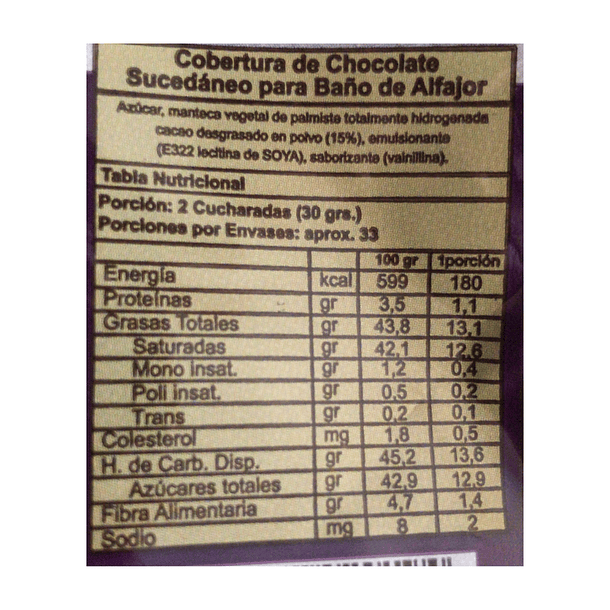Cobertura De Chocolate Caravella Alfajor Semi Amargo 1kg 3
