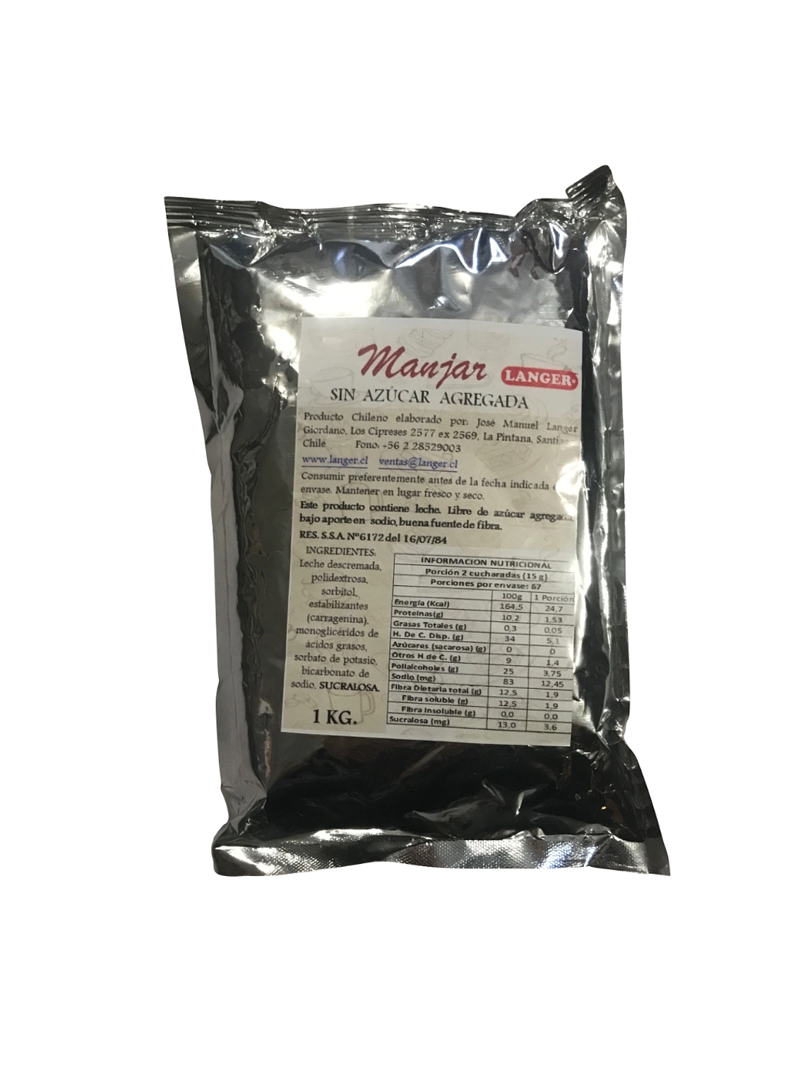 Manjar Langer Sin Azúcar 1 Kg 1