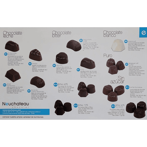 Bombones De Chocolate Premium Neucober Manjar 1kg 2