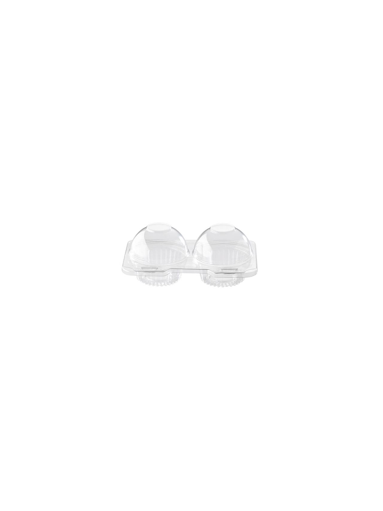 ENVASE PLÁSTICO PARA 2 CUPCAKES O MUFFIN 18X12X7,7 50 UNIDADES 1