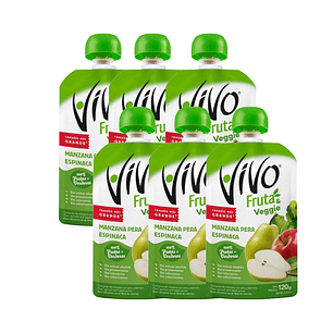 Compota Vivo Futa & Veggies 120 Grs 6 Unidades