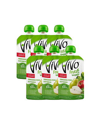 Compota Vivo Futa & Veggies 120 Grs 6 Unidades