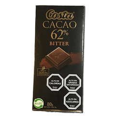 Chocolate Barra Costa 62% Cacao Bitter 80 Grs