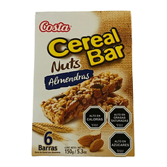 Barra Cereal Costa Cereal Bar 25gr Caja 6 Un Nuts Almendras 