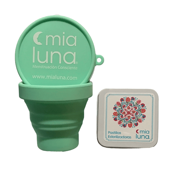 Vaso Y Caja De Pastillas Esterilizadoras Mia Luna 1