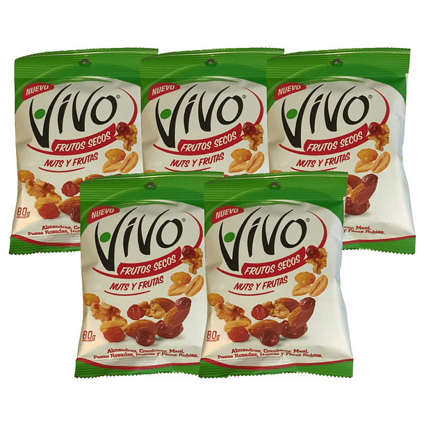 Frutos Secos Vivo 80 Grs Nuts Mix Pack 5 Unidades 1