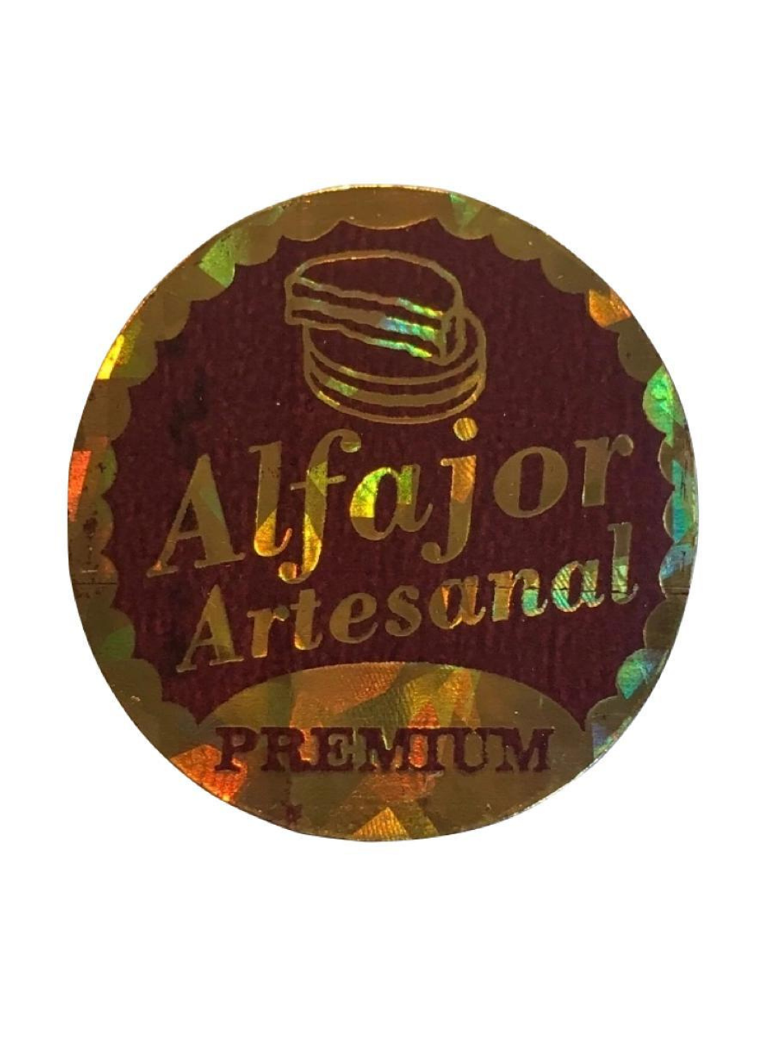 Sticker o Etiqueta Para Alfajor, Cuchuflí o Productos Artesanales Rollo 1000 Unidades Aproximadamente 1