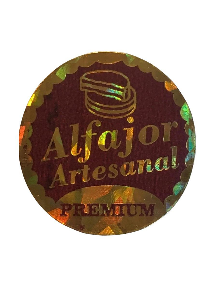 Sticker o Etiqueta Para Alfajor, Cuchuflí o Productos Artesanales Rollo 1000 Unidades Aproximadamente 1