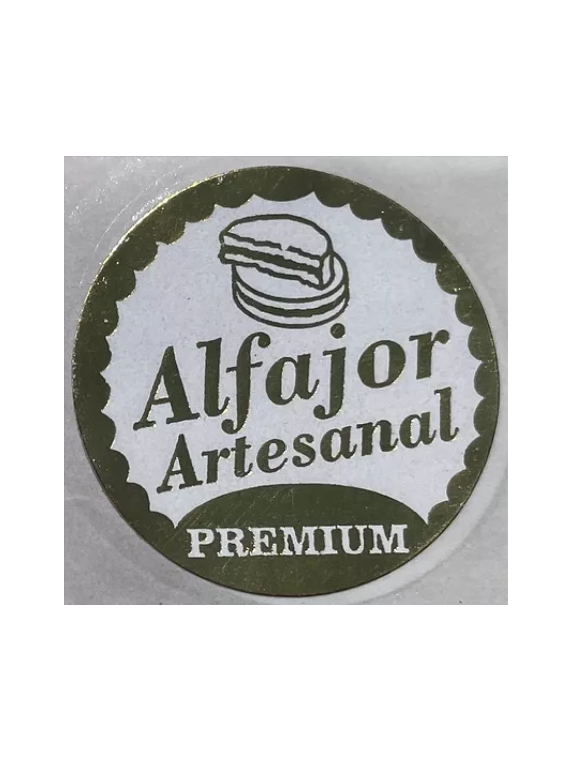 Sticker o Etiqueta Para Alfajor, Cuchuflí o Productos Artesanales Rollo 1000 Unidades Aproximadamente 2