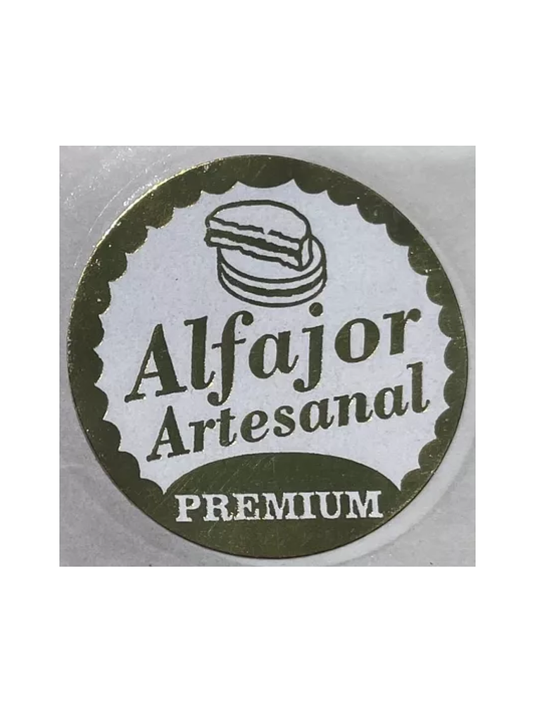 Sticker o Etiqueta Para Alfajor, Cuchuflí o Productos Artesanales Rollo 1000 Unidades Aproximadamente 2