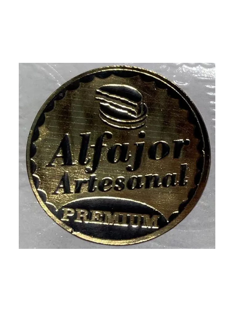 Sticker o Etiqueta Para Alfajor, Cuchuflí o Productos Artesanales Rollo 1000 Unidades Aproximadamente 3