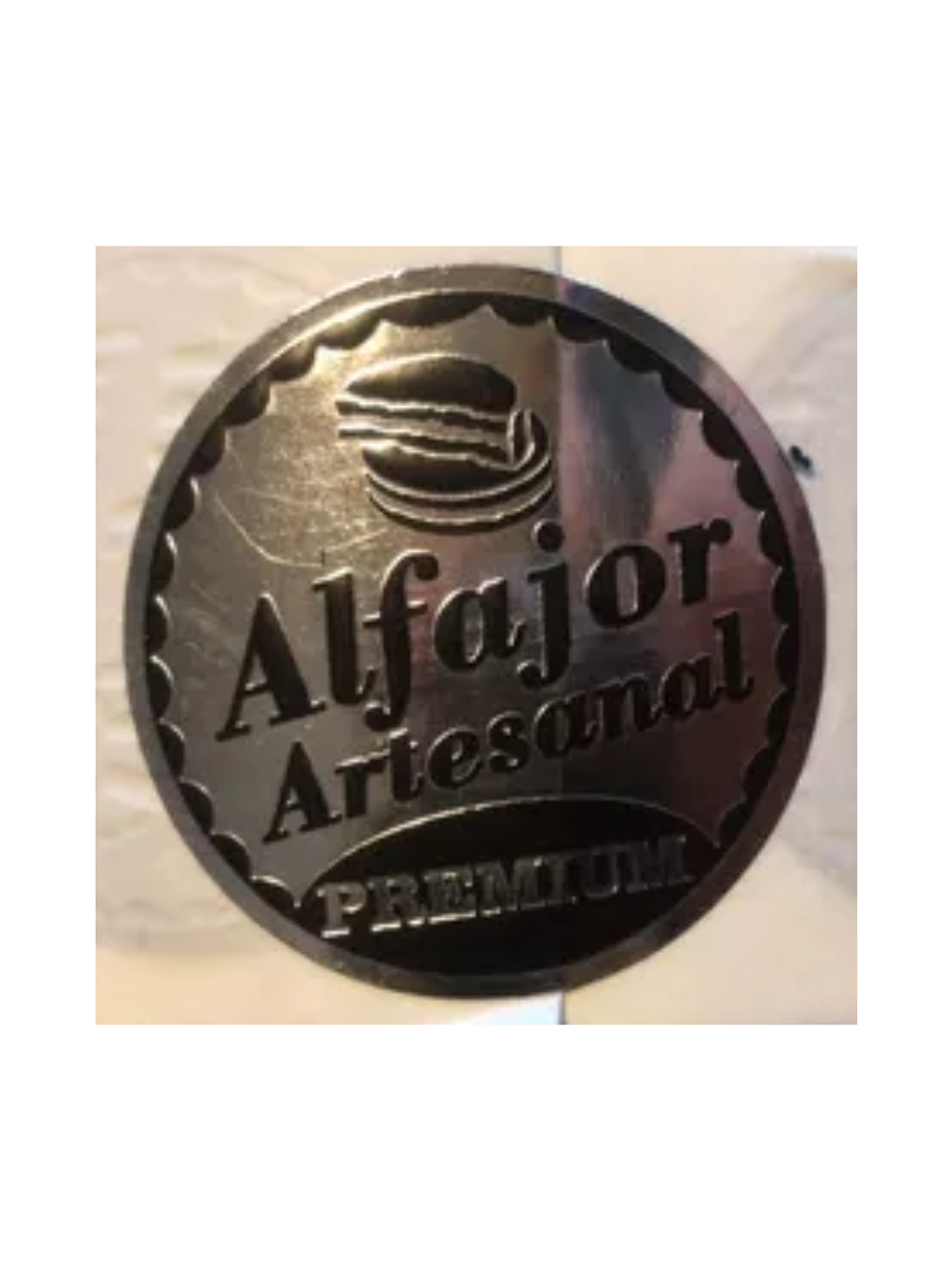 Sticker o Etiqueta Para Alfajor, Cuchuflí o Productos Artesanales Rollo 1000 Unidades Aproximadamente 4