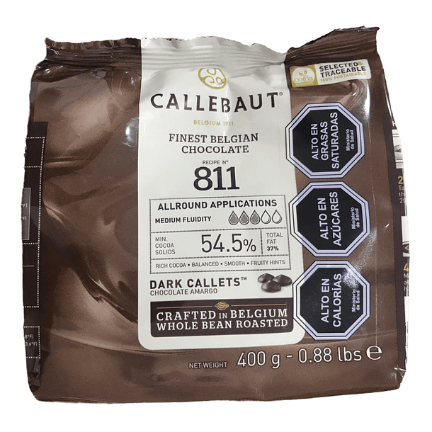 Chocolate Belga Callebaut Amargo N° 811 54,5% Cacao 400grs 1
