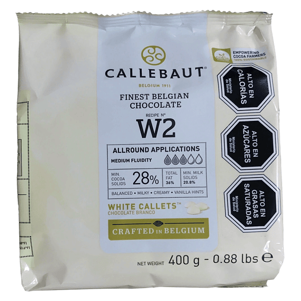 Chocolate Belga Callebaut Blanco N°w2 28% Cacao 400grs 1