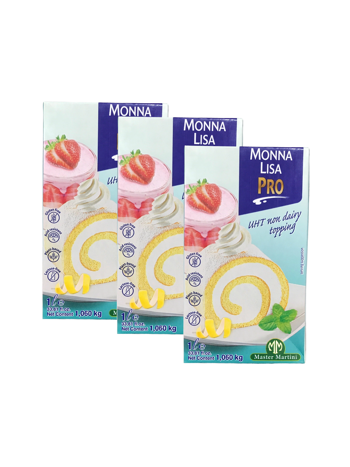 Pack 3 Cremas Chantilly Vegana Monna Lisa 1 Lt 2