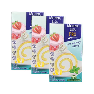 Pack 3 Cremas Chantilly Vegana Monna Lisa 1 Lt