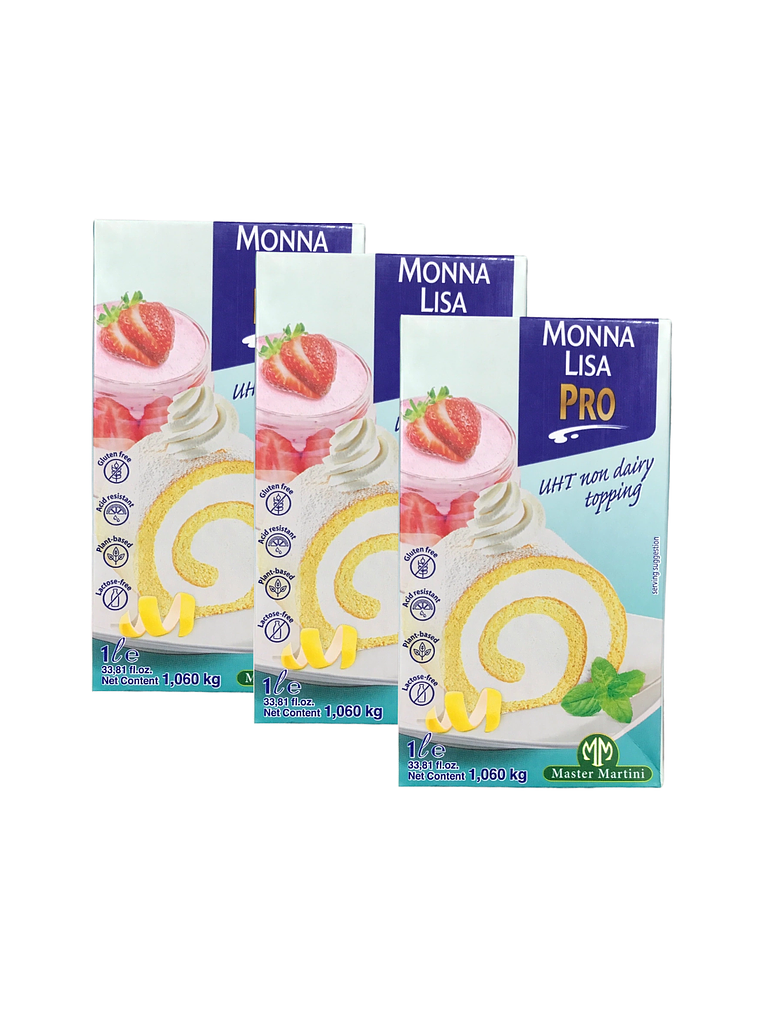 Pack 3 Cremas Chantilly Vegana Monna Lisa 1 Lt 3
