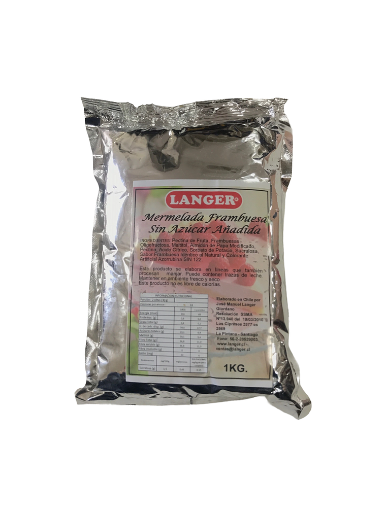Mermelada De Frambuesa Langer Sin Azúcar Añadida 1 Kg 1