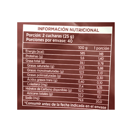 Cobertura Chocolate Sicao Alto Rendimiento 33% cacao Blanco 1kg