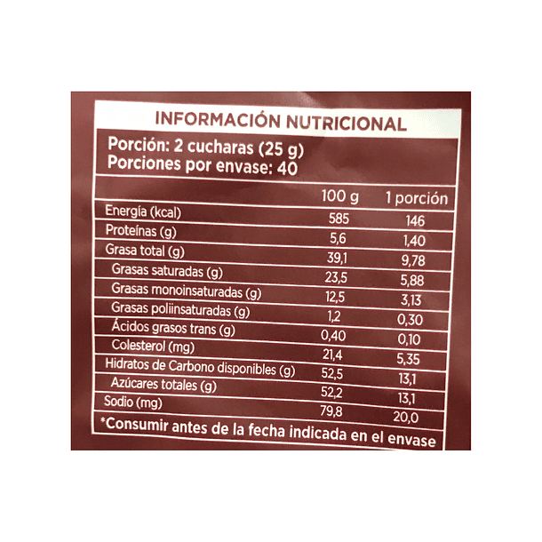 Cobertura Chocolate Sicao Alto Rendimiento 33% cacao Blanco 1kg 2