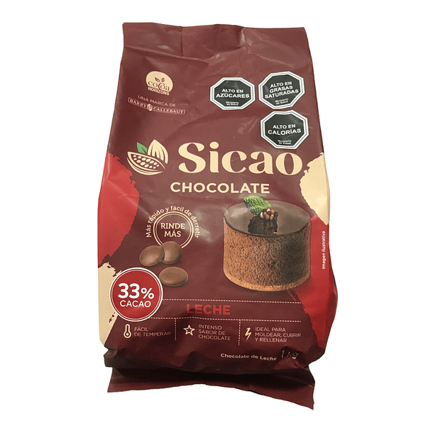 Cobertura Chocolate Sicao Alto Rendimiento 33% cacao Leche 1kg 1