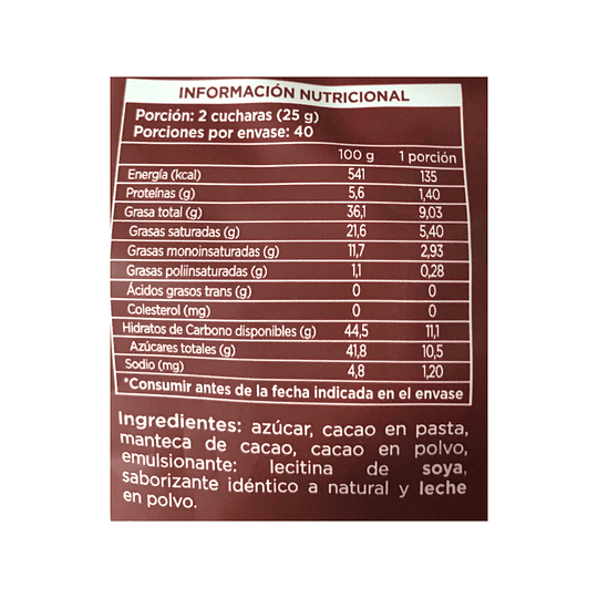 Cobertura Chocolate Sicao Alto Rendim. 58% Cacao Amargo 1kg