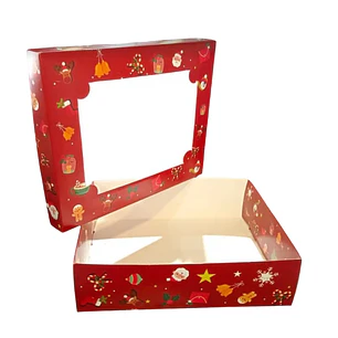 Caja Desayuno Fines Varios Navidad 25x20x7 Cm Con Ventana