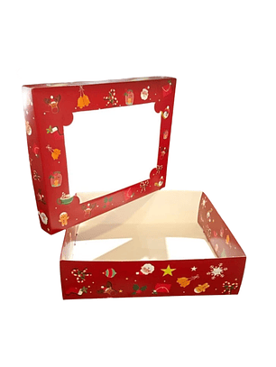 Caja Desayuno Fines Varios Navidad 25x20x7 Cm Con Ventana