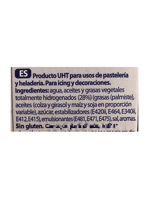 Crema Chantilly Vegana Monna Lisa 1 Lt