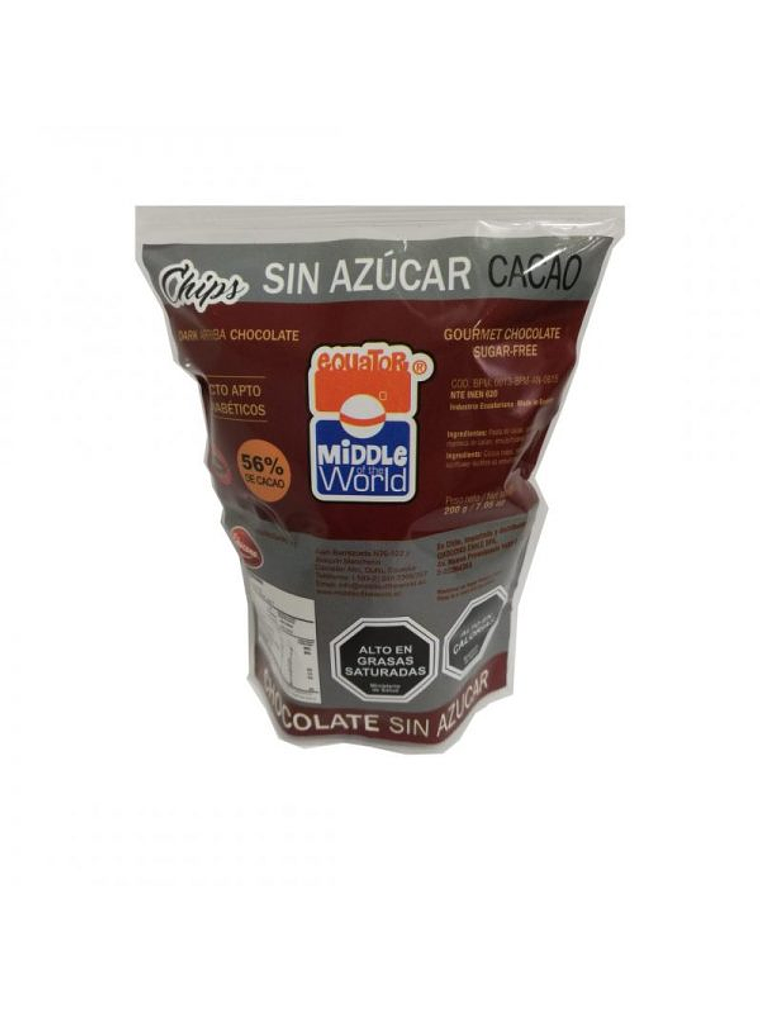 Chips Chocono Sin Azúcar 56% cacao 200gr 1