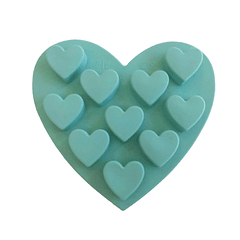 Moldes de Silicona Chocolate Forma Corazón 10 Espacios