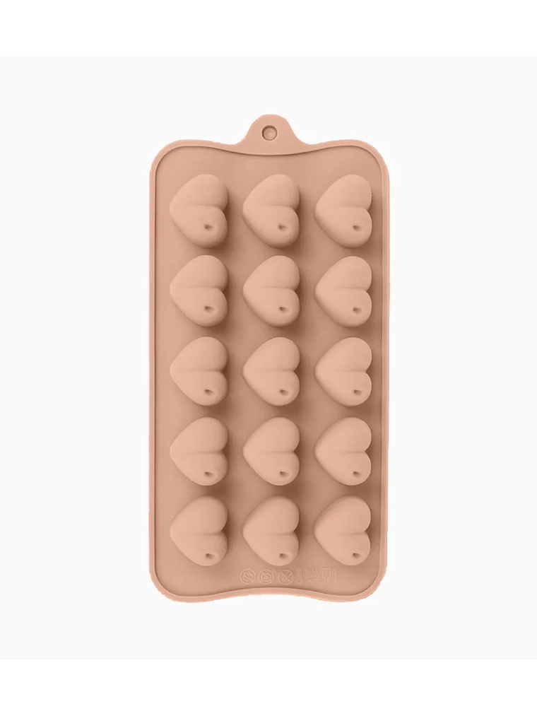 Moldes de Silicona Chocolate Corazones 15 espacios 11x21,5cm 1