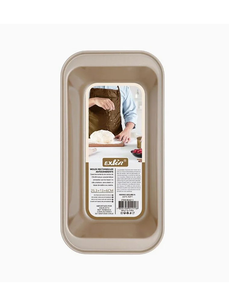 Molde Queque Antiadherente Dorado Rectangular 1 Espacio 25,3x13x6 cm 1