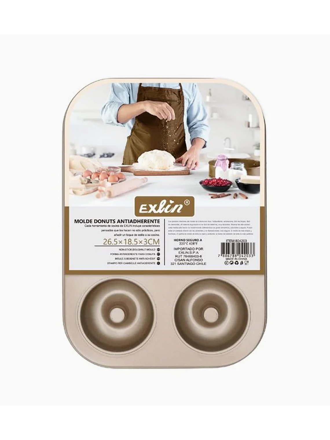 Molde Donas Antiadherente 6 espacios 26,5x18,5x3 cm 1