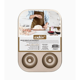 Molde Donas Antiadherente 6 espacios 26,5x18,5x3 cm