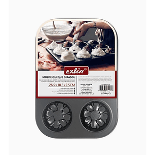 Molde Queque Girasol 6 Espacios 26,5x18,5x2,5 cm