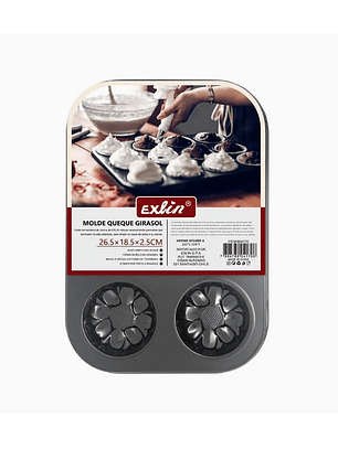 Molde Queque Girasol 6 Espacios 26,5x18,5x2,5 cm