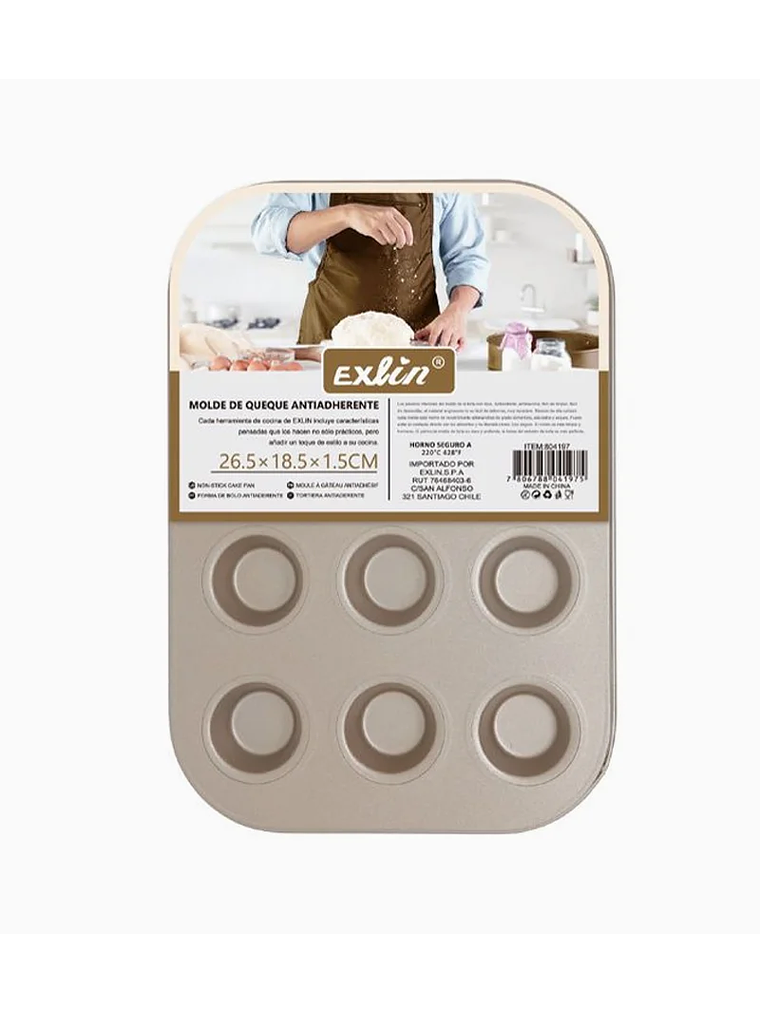 Molde Mini Queque 12 espacios 26,5x18,5x1,5 cm 1