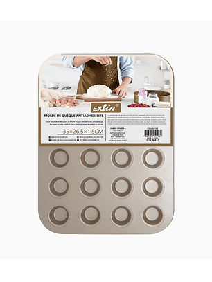 Molde Queque Antiadherente 24 Espacios 35x26,5x1,5 cm