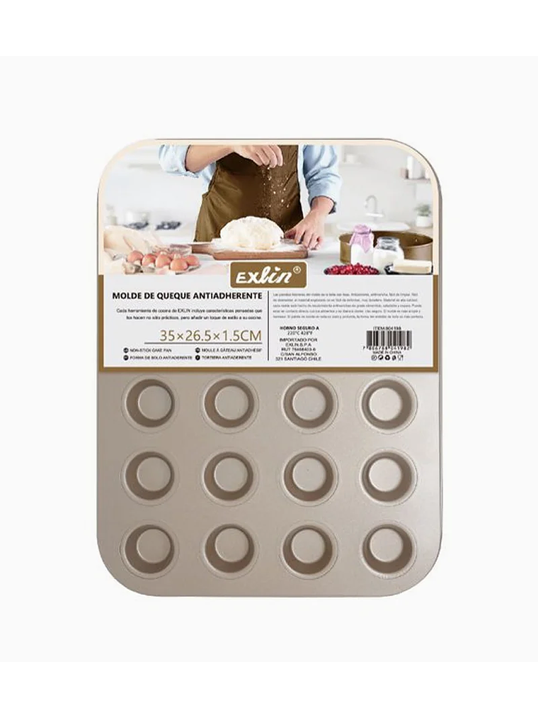 Molde Queque Antiadherente 24 Espacios 35x26,5x1,5 cm 1