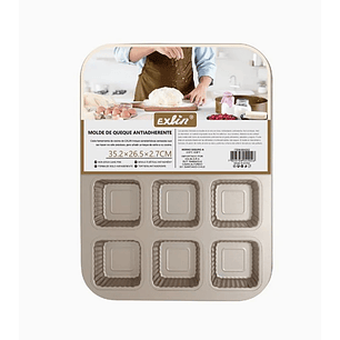 Molde Queque Antiadherente 12 Espacios 35,2x26,5x2,7 cm